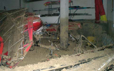 le garage après la tempête
